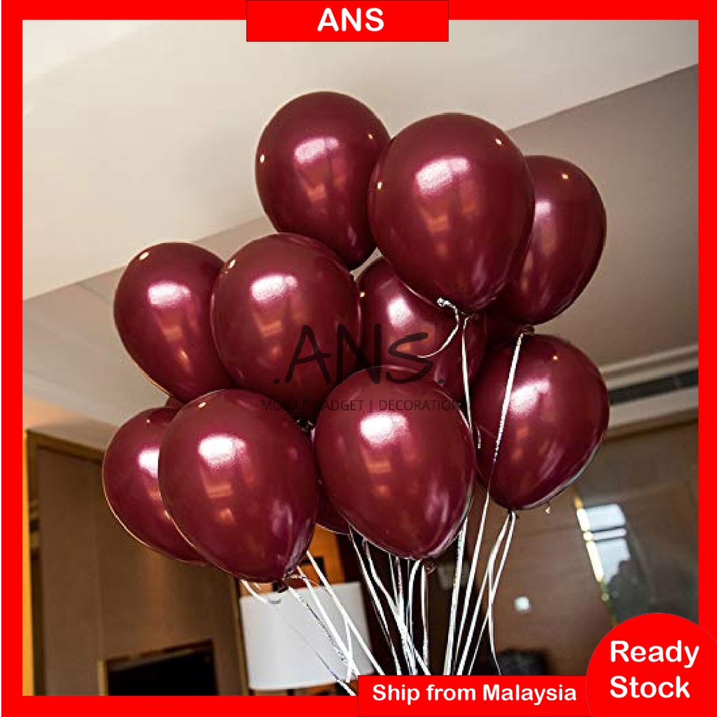 Maroon Balloon Ruby Balloon Burgundy Grey White Inch Latex Balloon