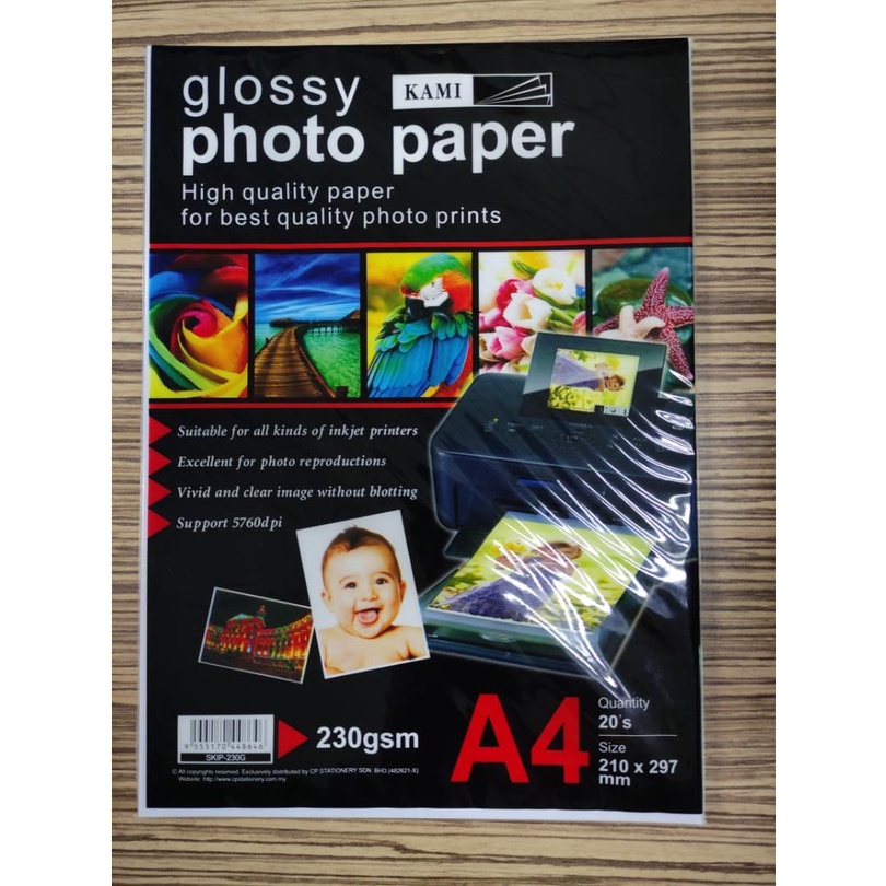 Kami Glossy Photo Paper Gsm Sheets Shopee Malaysia