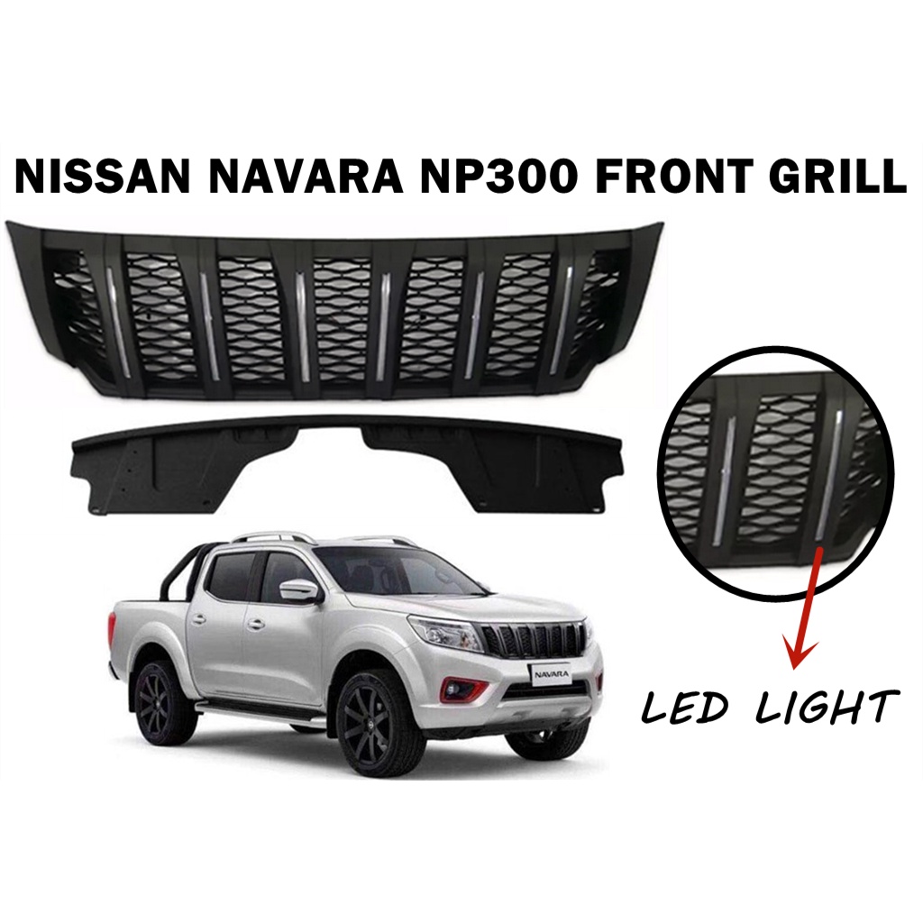 Nissan Navara Np Front Grill Grille With Led Shopee Malaysia