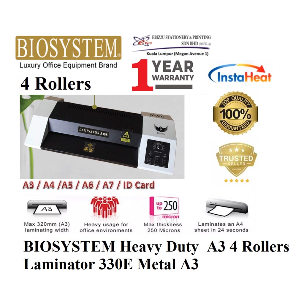 Biosystem Heavy Duty A Roller Laminator E Metal A Laminator