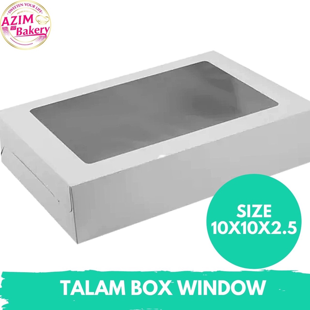 Art Card Talam Box Window 10X10X2 5 50Pcs Kotak Kuih Talam Kotak