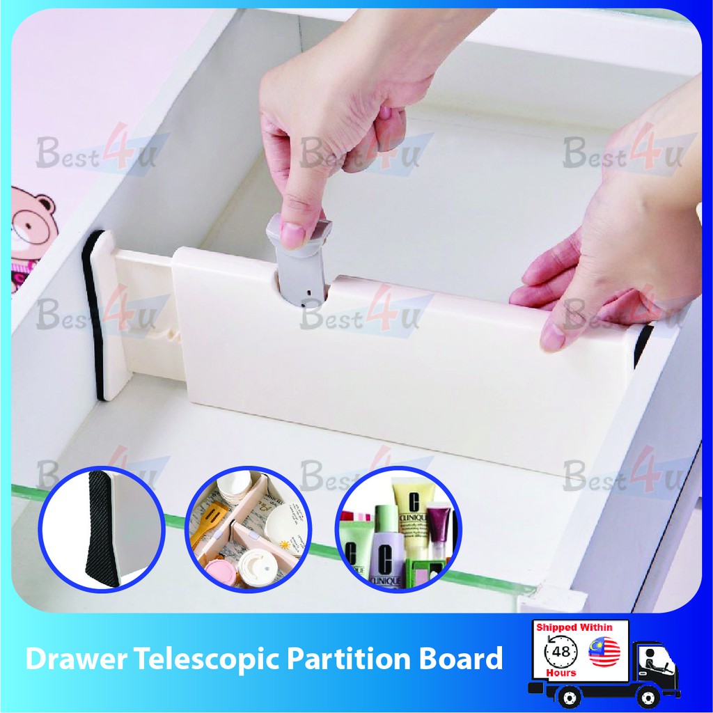 Best U Drawer Partition Board Retractable Drawer Divider Expandable