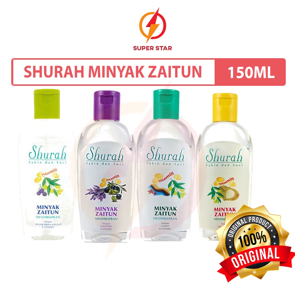 Shurah Minyak Zaitun Ml Bijian Anggur Gamat Lavender Sengkuang