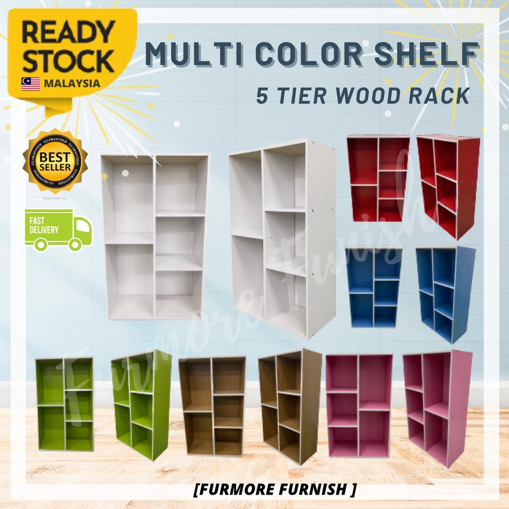 Ready Stock Diy Tier High Quality Multipurpose Colorful Rack Book