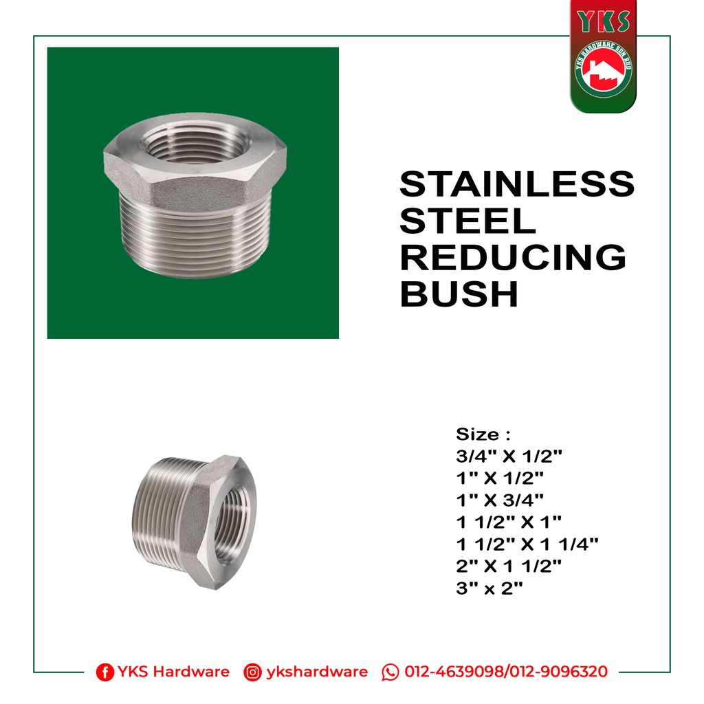 SSJ Stainless Steel Reducing Bush Pipe Fittings System Shopee