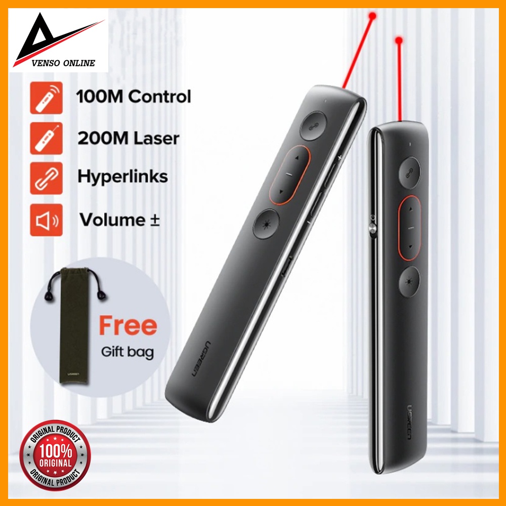 Ugreen Wireless Presenter Presentation Remote Clicker Laser Pointer