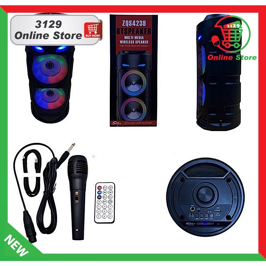 ORIGINAL BT Speaker ZQS 4239 Karaoke Speaker With Mic Shopee Malaysia