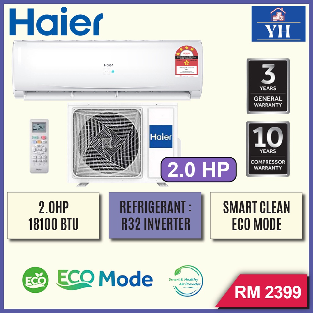 Haier Hp R Inverter Series With Smart Clean Air Conditioner