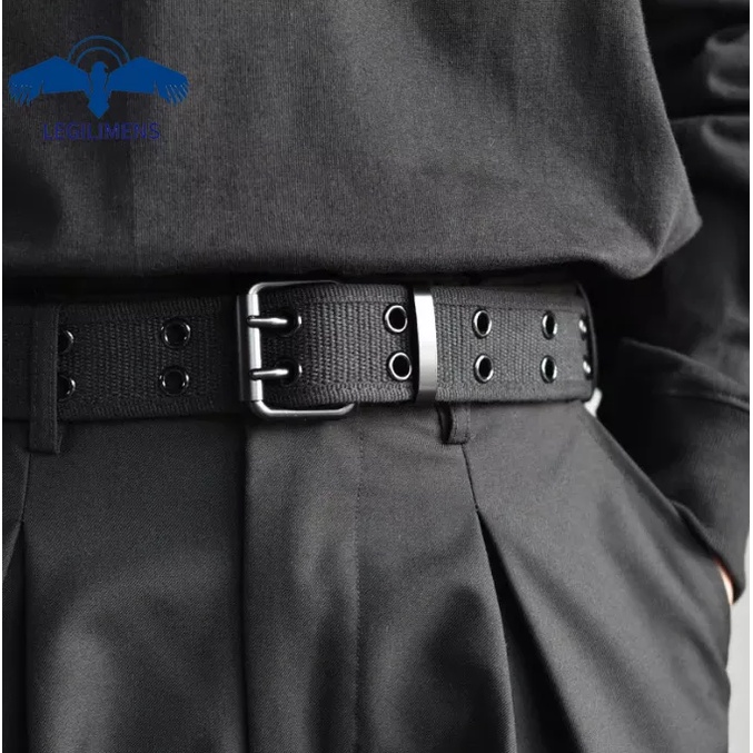 Legilimens Men S Pin Buckle Canvas Belt Personalized Double Pin Buckle