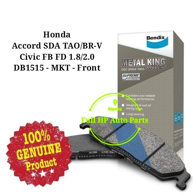 Original Bendix DB1515MKT Front Brake Pad Honda BRV Accord TAO SDA