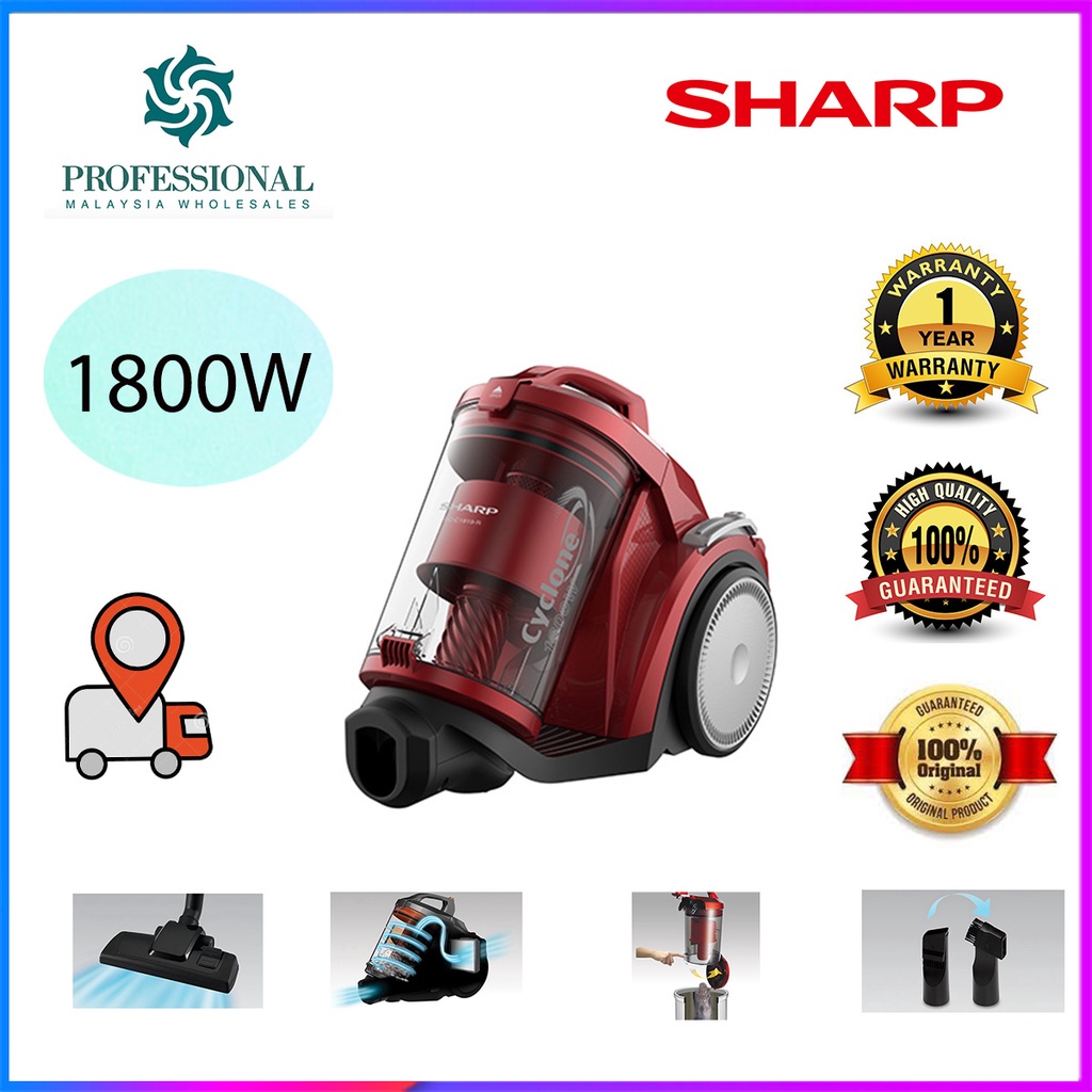 Sharp Vortix Cyclone Vacuum Cleaner ECC1819R Shopee Malaysia