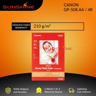 Canon GP 508 4R A4 Glossy Photo Paper 100 20 Sheets Shopee Malaysia