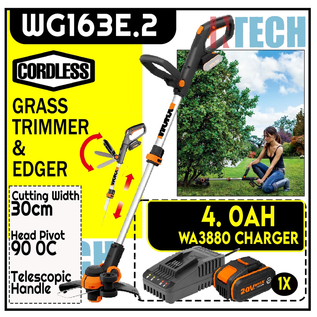 Worx Wg E Grass Trimmer Cordless V Max Lithium Ion C W X V