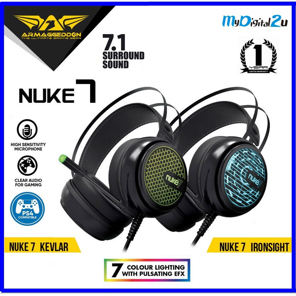 Armaggeddon Nuke 7 Surround 7 1 Gaming Headphones With Mic PS4