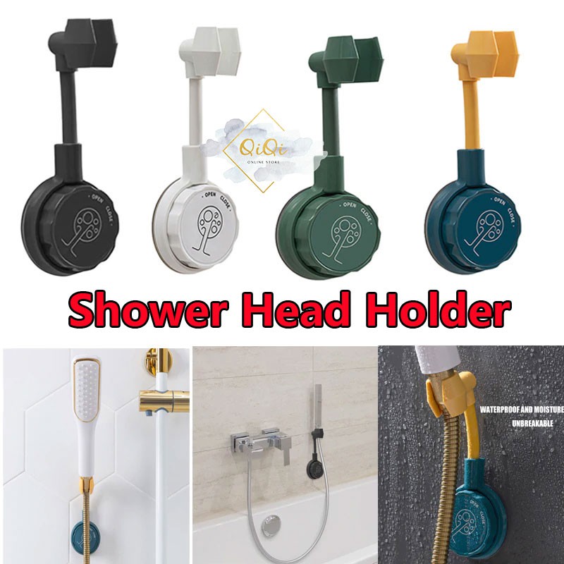 Universal Hand Shower Holder With Hooks Adjustable Aluminum Alloy