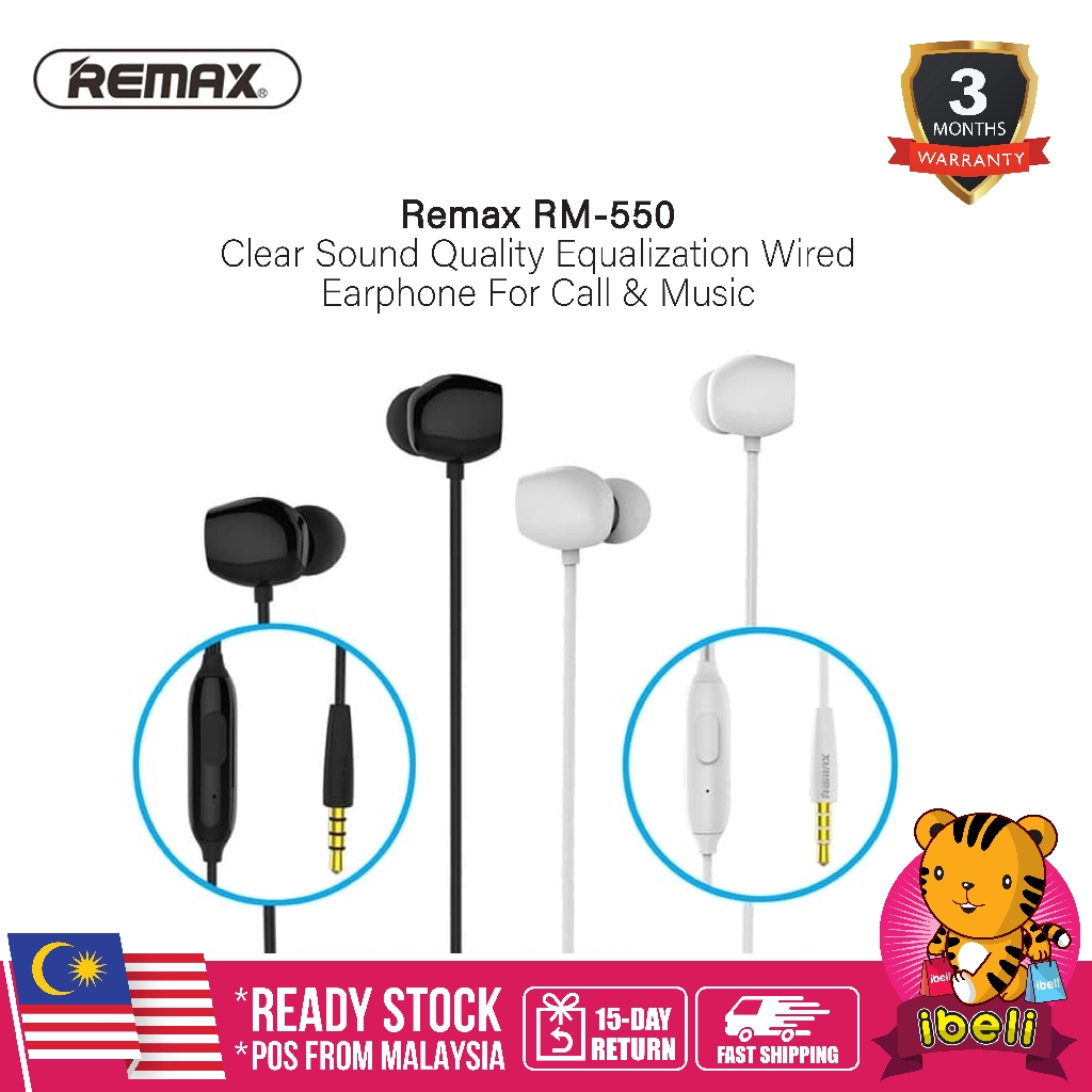 Remax RM 550 Clear Sound Quality Equalization Wired Earphone For Call