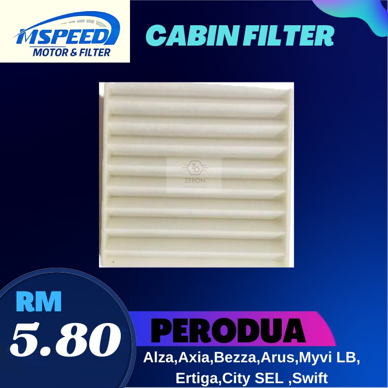 Mspeed Cabin Aircond Filter Perodua Alza Axia Bezza Arus Myvi