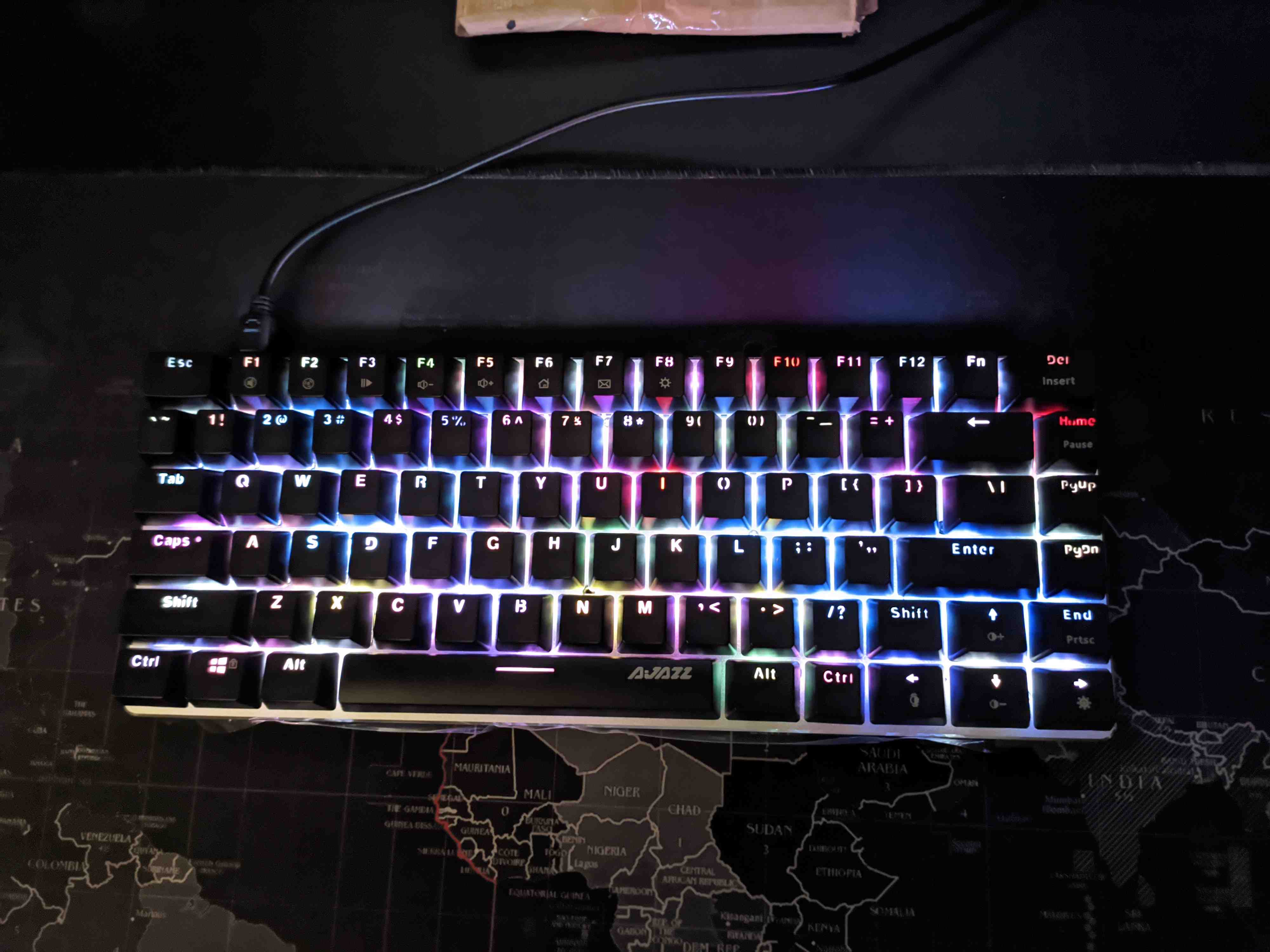 Ajazz Ak Gaming Mechanical Keyboard Compact Rgb White Led Black Blue