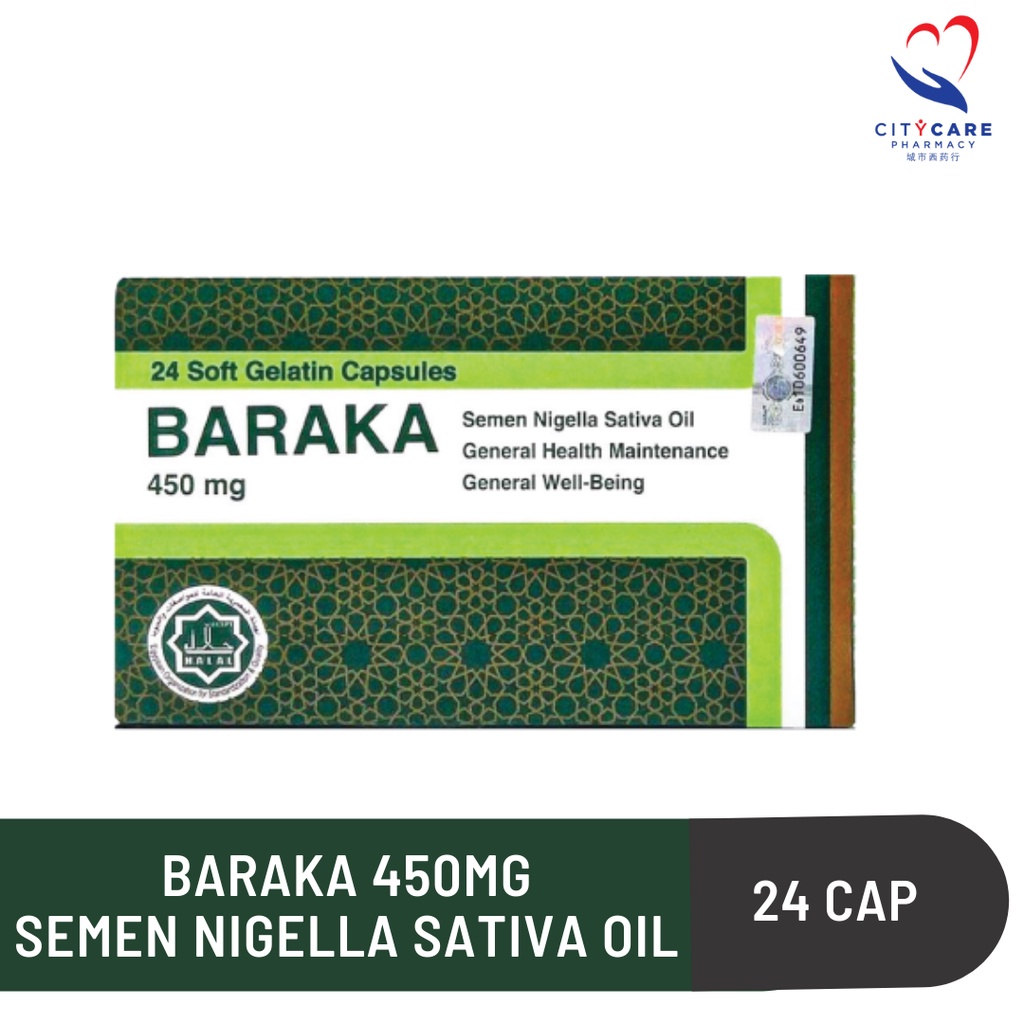 BARAKA 450MG Semen Nigella Sativa Oil 24 Capsules Shopee Malaysia