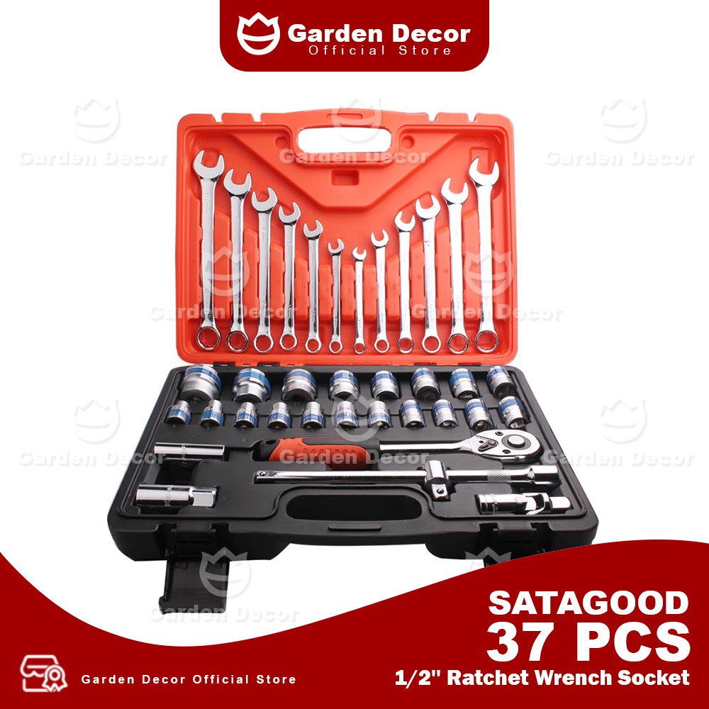 CR V 37pcs Ratchet Box Socket Set Box Set Spanner Set Wrench Set Tools