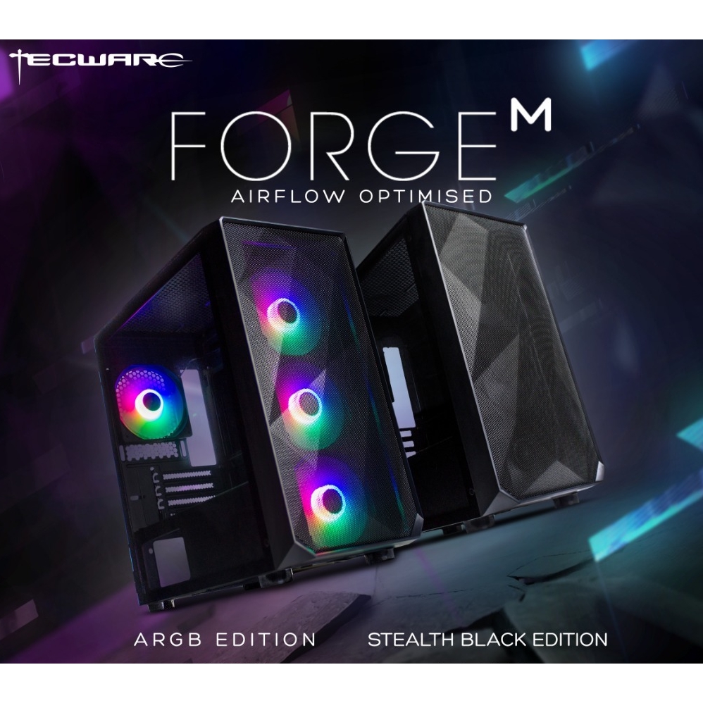 TECWARE FORGE M Airflow MATX Gaming Casing Stealth Black Black