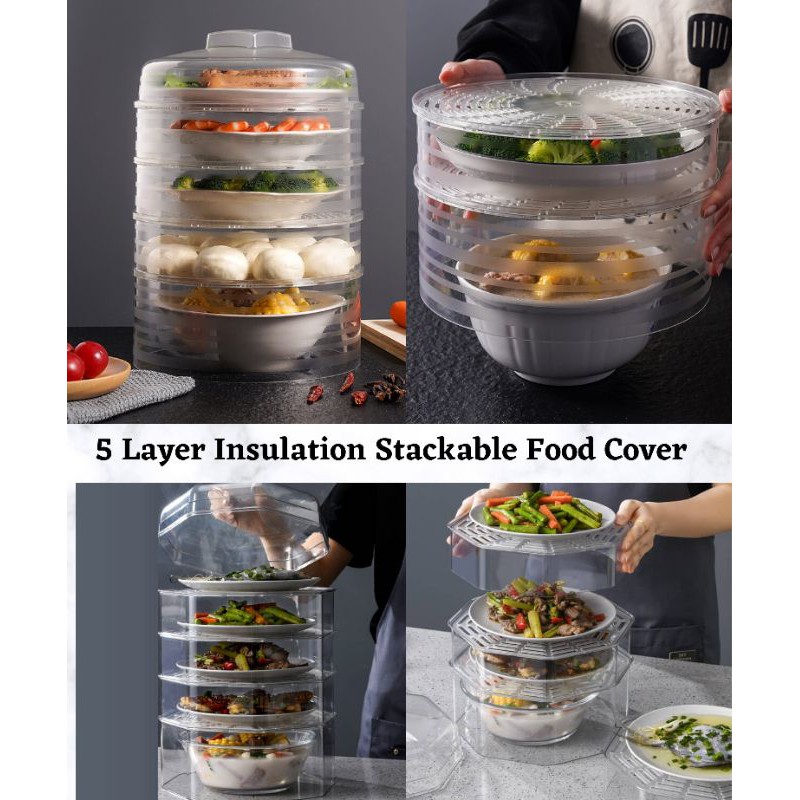 Layer Stackable Food Cover Tudung Saji Viral Insulation Food Cover