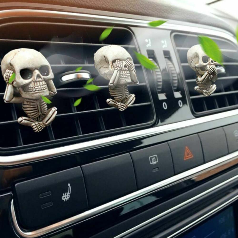 Th Car Air Outlet Skull Ghost Head Pendant Set Auto Accessories