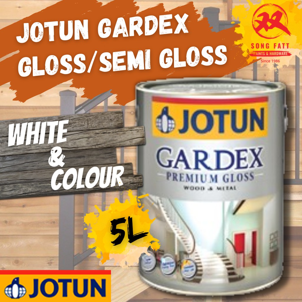 Jotun Gardex GLOSS SEMI GLOSS WHITE COLOUR 5L Wood Metal Song Fatt