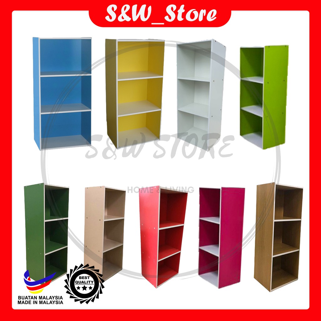 3 Tier Multipurpose Wooden Rack Book Shelf Book Rack Rak Buku Rak Kayu