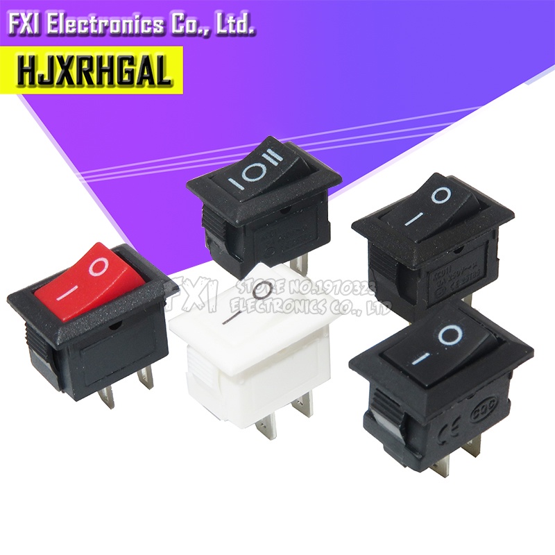 10Pcs Push Button Switch 10x15mm SPST 2Pin 3pin 3A 250V KCD11 Snap In