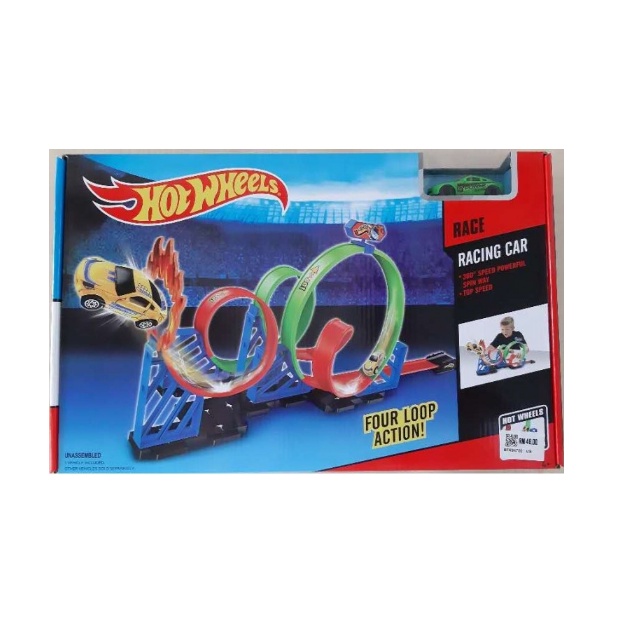 Hot Wheel Track Set With X Racing Car DIY Compatible Degree Instant Four Loops Action Track