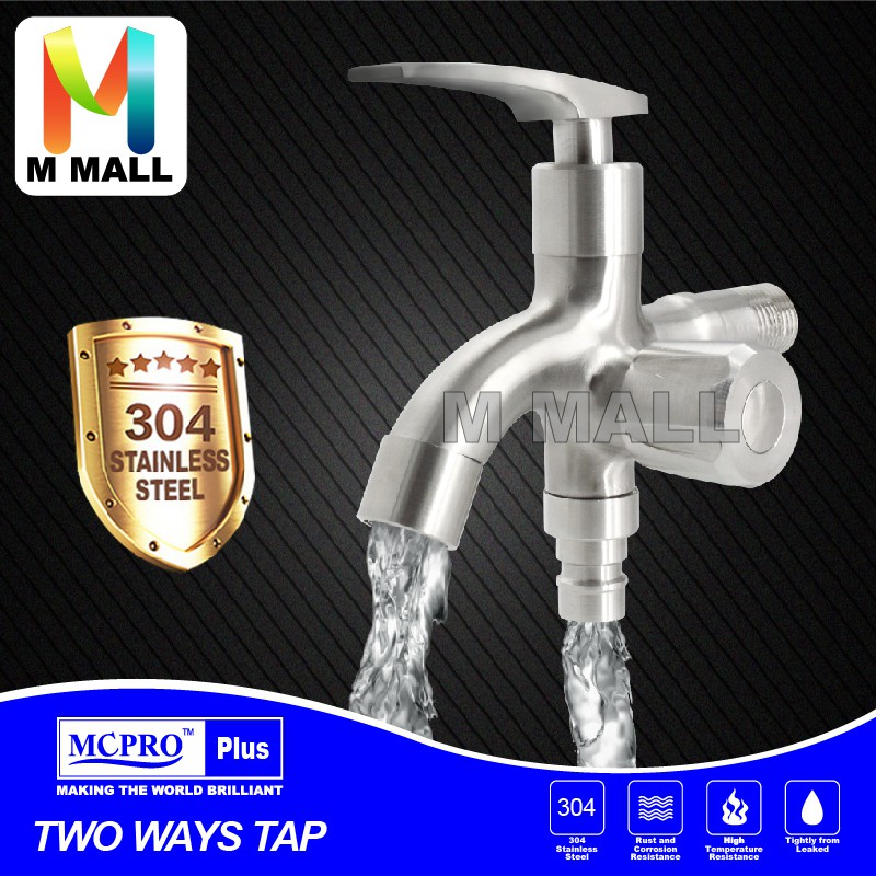 Mcpro Plus Stainless Steel Sus Bathroom Laundry Two Way Water Tap