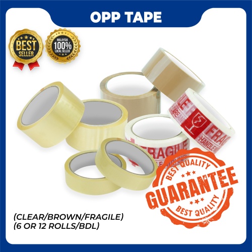 Opp Tape Clear Brown Fragile 24 Mm X 40 Mtr 48 Mm X 50 Mtr 6 Or 12