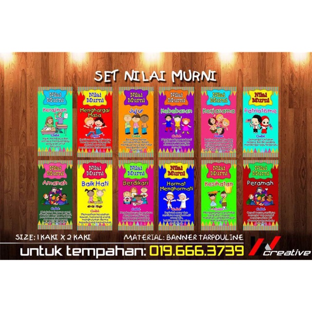 BANNER HIASAN KELAS NILAI MURNI Shopee Malaysia