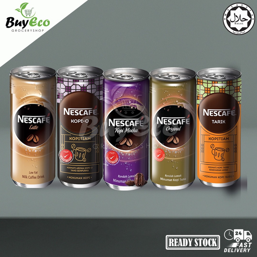 Nescafe Cans Coffee Drink Original Mocha Kopi O Tarik Ml