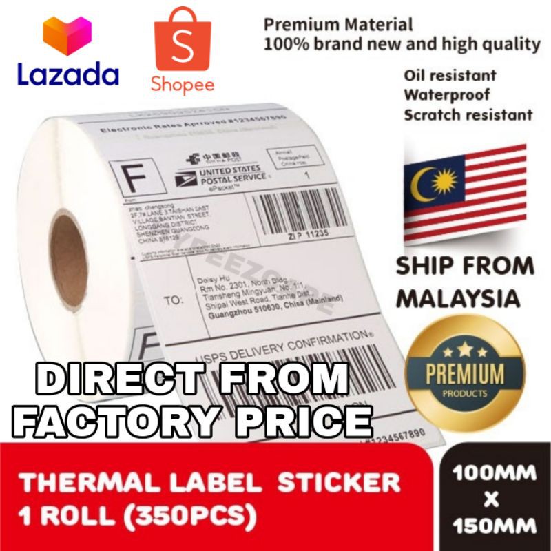 A6 Shopee Waybill Thermal Paper Shipping Label Lazada Jnt Poslaju