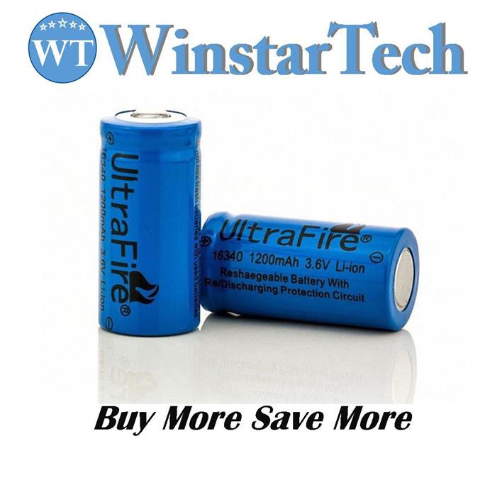 ULTRAFIRE 16340 CR123A 1200mAh 3 6V Li Ion Rechargeable Battery