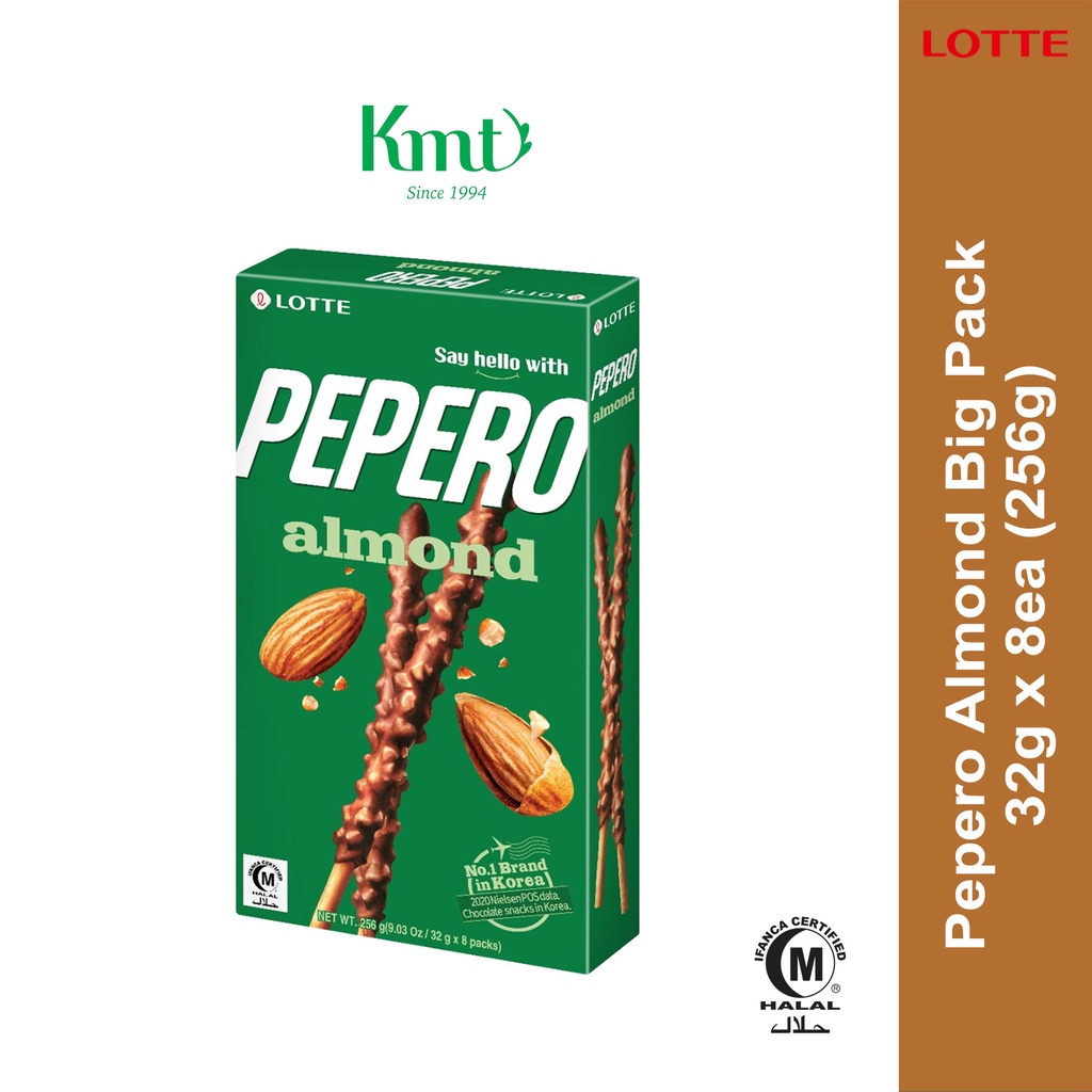 Lotte Pepero Almond Big Pack 256g Shopee Malaysia