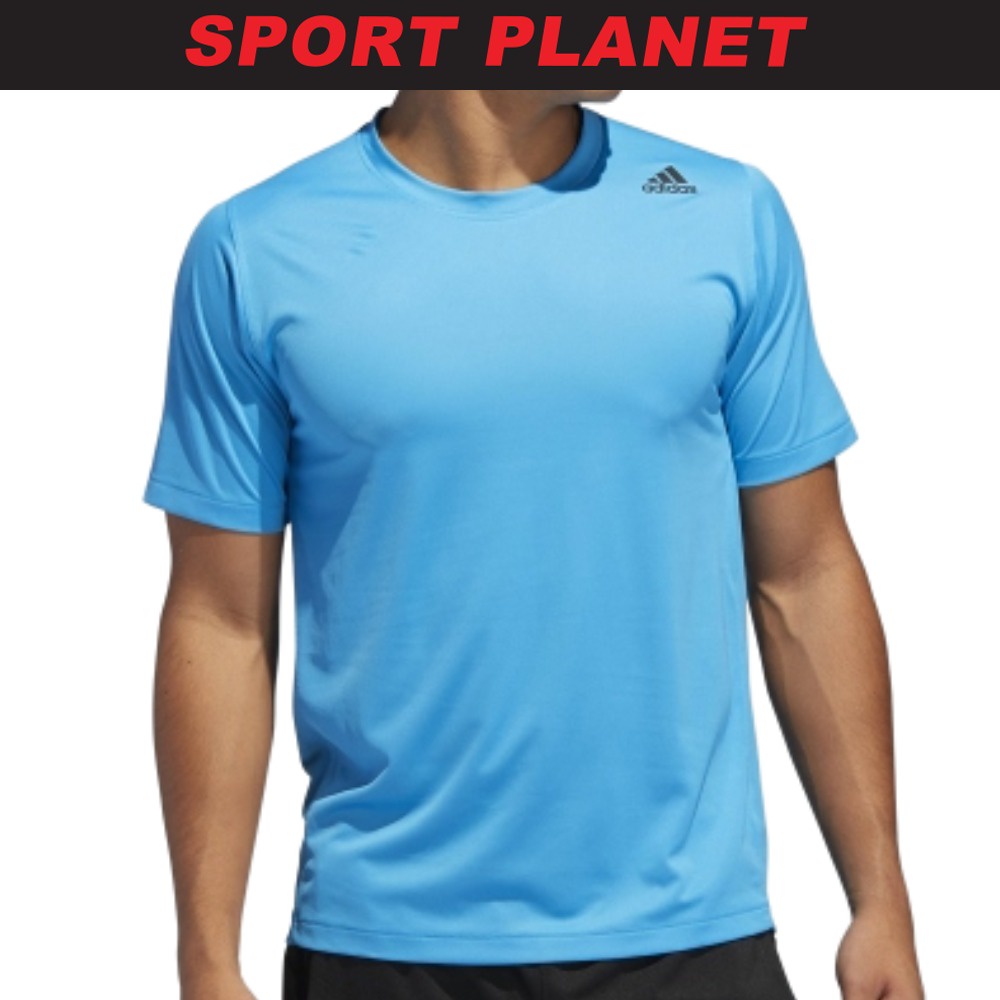 Adidas Men Freelift Sport Fitted Stripe Tee Shirt Baju Lelaki Dw