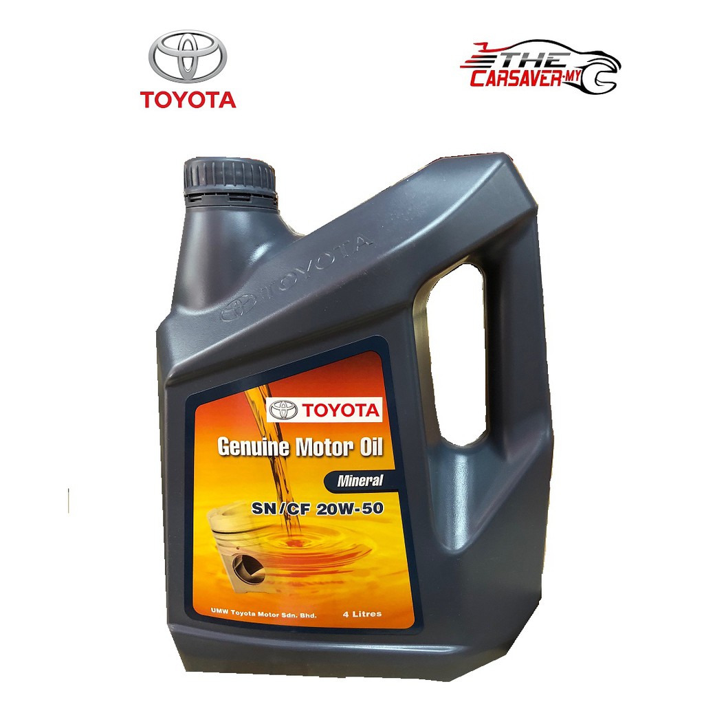 Toyota Mineral SN CF 20W50 Engine Oil 4L Shopee Malaysia