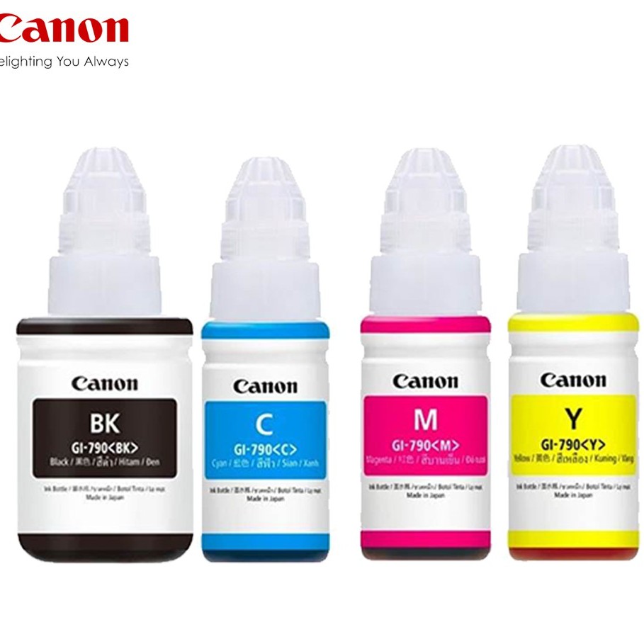 CANON GI 790 BLACK CYAN YELLOW MAGENTA ORIGINAL REFILL INK FOR