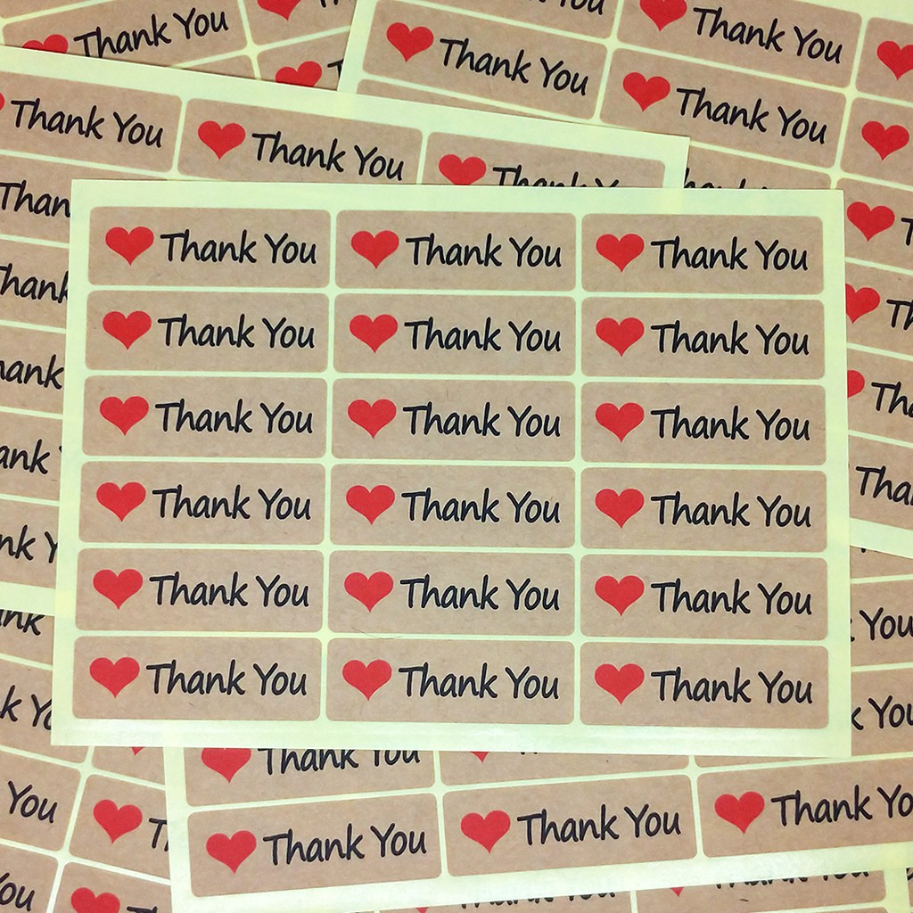 Kraft Sticker Label Thank You Sticker Craft Seal 1 5x4 5 Cm 1 Sheets