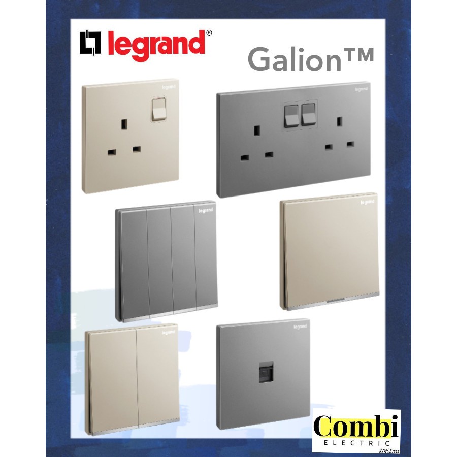 Legrand Galion 282433 C3 13a Double Switch Socket Dark Silver Shopee