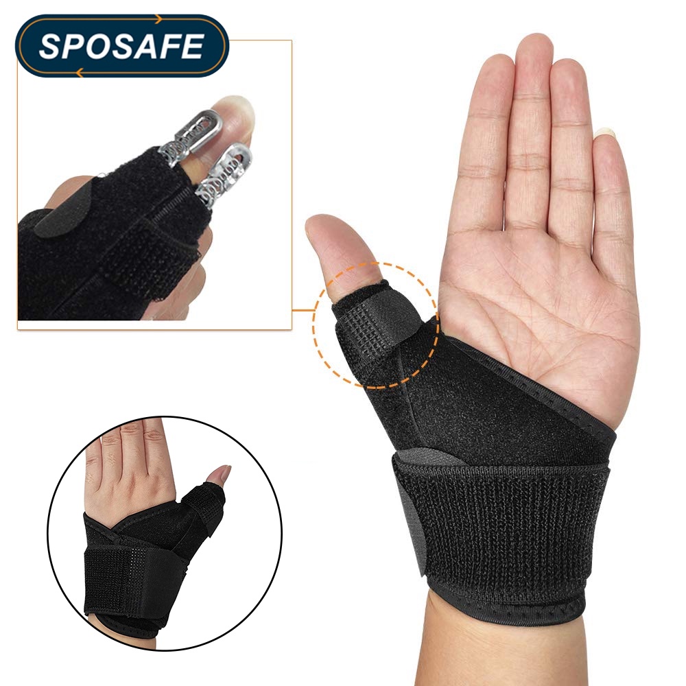 Sposafe Adjustable Wrist Wrap Thumbs Protect With Bendable Splint Hand