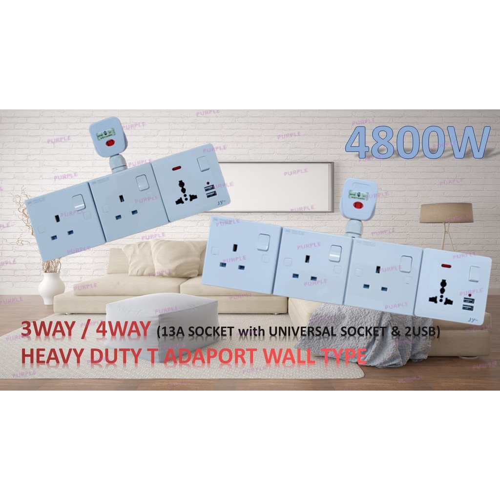 Heavy Duty Gang Gang Extention Socket Wall Socket Adaport Extention