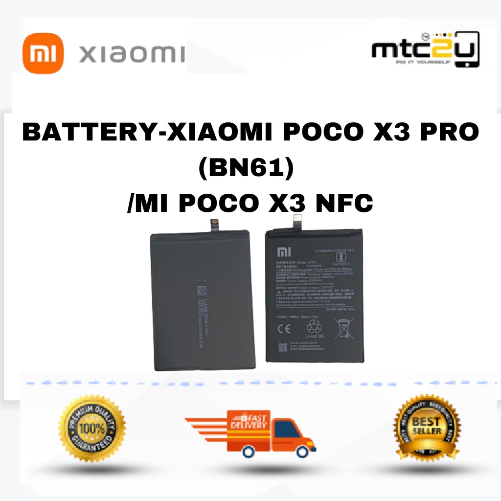 BATTERY XIAOMI POCO X3 PRO BN61 MI POCO X3 NFC BATERI XIAOMI POCO