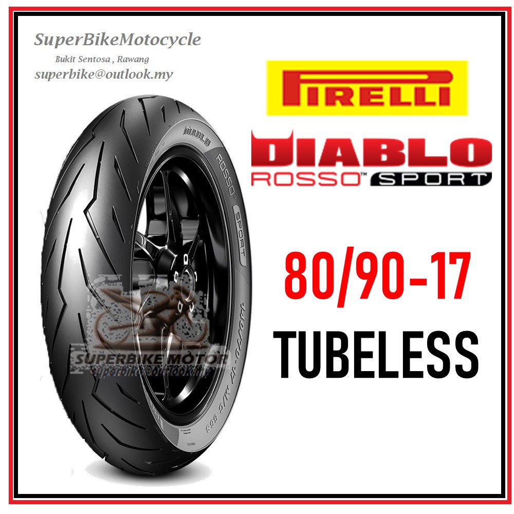 PIRELLI Diablo Rosso Sport 80 90 17 80 80 17 Tubeless Motorcycle Tyre