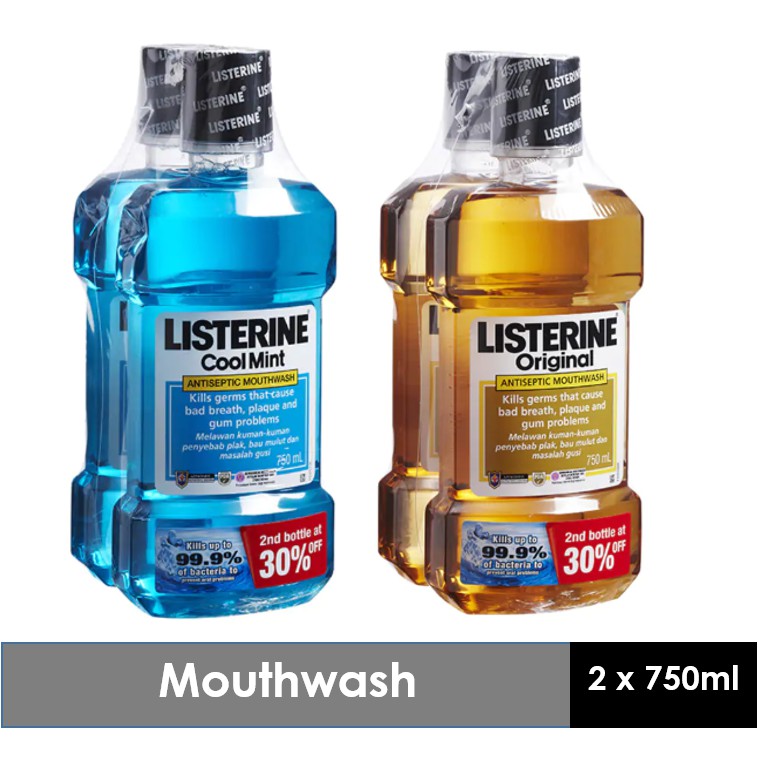 Listerine Antiseptic Mouthwash 2 X 750ml Twin Pack Shopee Malaysia