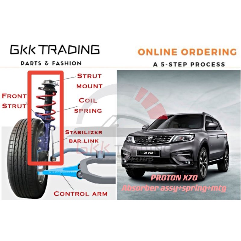 GEELY SHOCK ABSORBER ASSY FOR PROTON X70 CBU CKD Shopee Malaysia