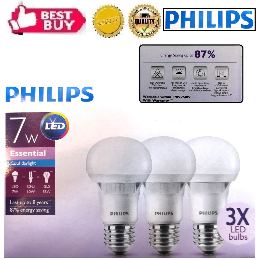 Pcs Package W Essential Led Bulb K Daylight K Warm